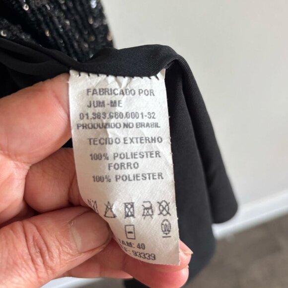 Lorane Women Sparkling Glittery Effect Sequin Back Zip Skirt Black Size Medium - Picture 4 of 9